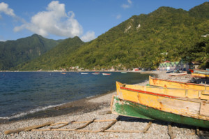 Dominica, Caribbean Sea, Antilles. Soufriere Bay, tourist attractions, Soufriere Bay Beach is nicely positioned on the southern coast of Dominica, Caribbean Sea. Scotts Head is a village on the southwest coast of Dominica, in Saint Mark Parish. Scotts Head overlooks Soufri?re Bay, which is protected as the Soufri?re Scotts Head Marine Reserve. It is also a popular snorkeling and diving site for tourists. Dominica's top cities Roseau and Portsmouth.