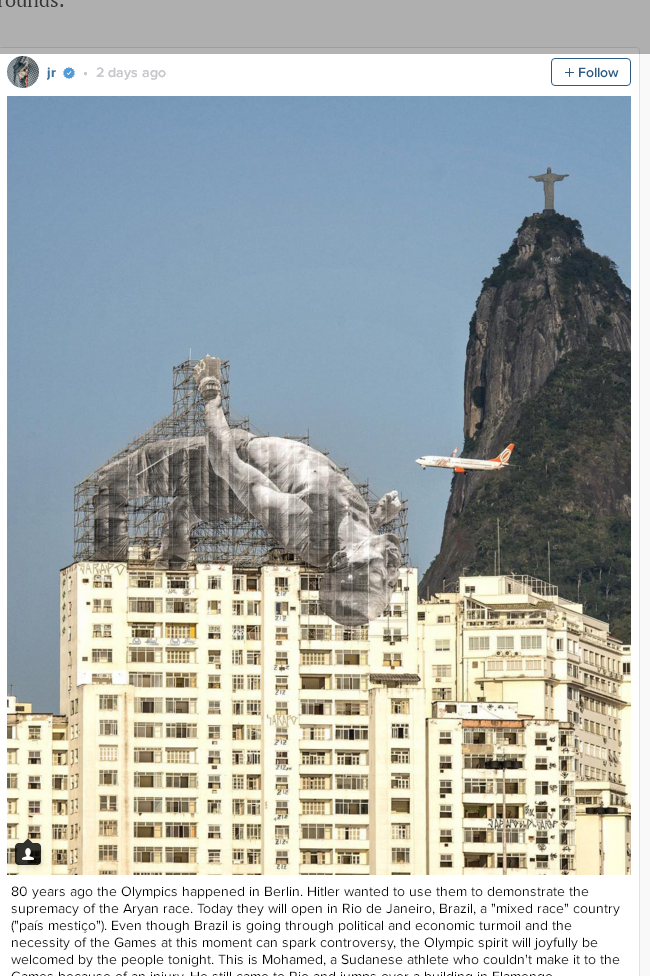 الفنان الفرنسي JR يكرم الرياضي العالمي السوداني محمد يونس ادريس بمجسم ضخم الفنان الفرنسي العالمي JR يكرم لاعب القوى السوداني البطل محمد يونس إدريس 27 عاما بطل السودان وأفريقيا في الوثب العالي